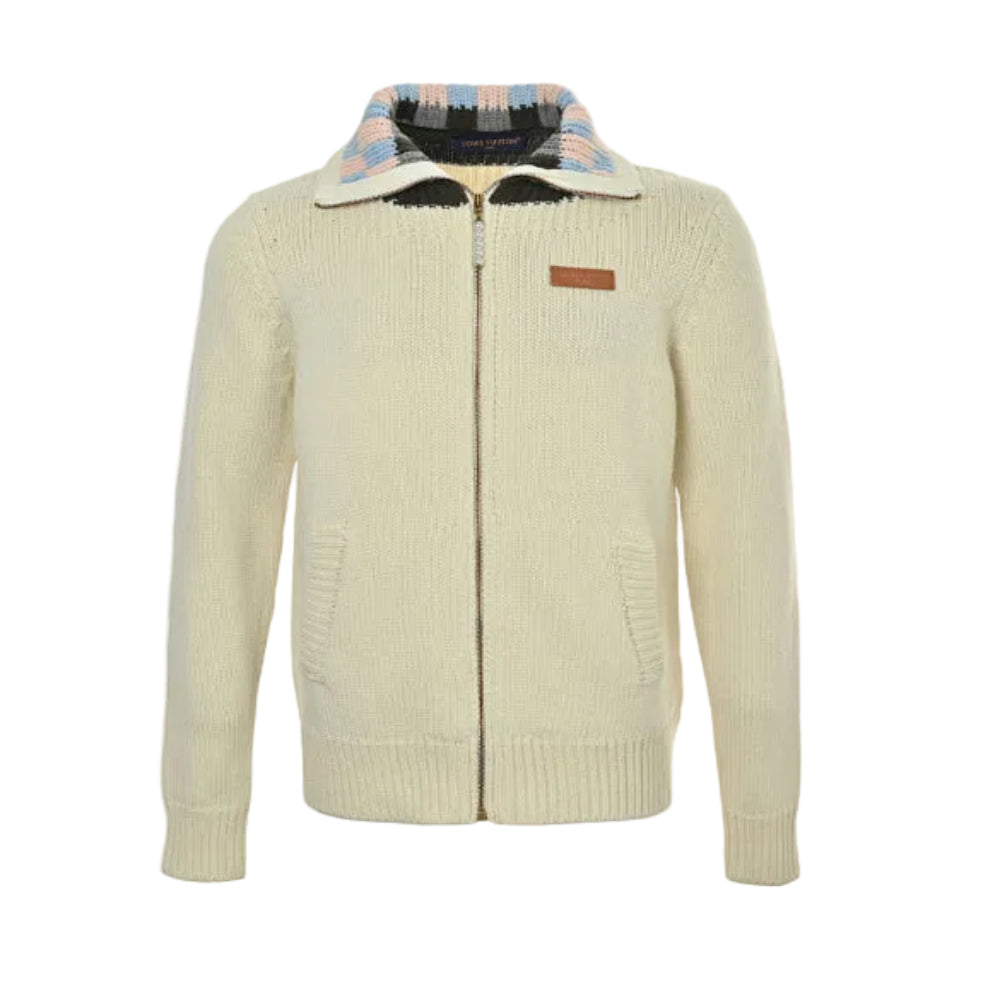 Louis Vuitton  Pearl Zip Knit Cardigan – Cream