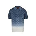 Gucci Steel Blue GG Jacquard Ombré Knit Polo