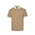 Gucci Beige All-Over Double-G Jacquard Polo Shirt