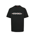 Gucci Black Web Stripe Serif Wordmark Graphic Tee