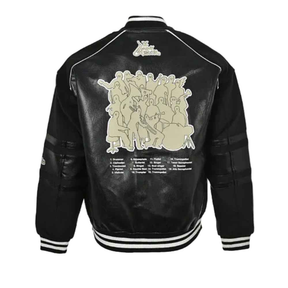 Louis Vuitton Archive Multi-Patch Leather Varsity Jacket – Black / White