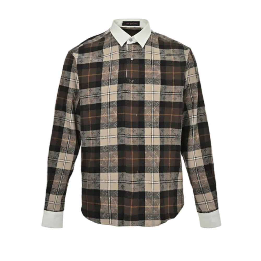 Louis Vuitton Monogram Tartan Flannel Shirt – Brown / Cream