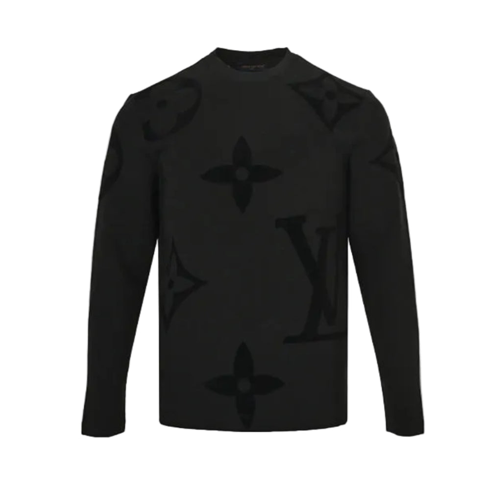 Louis Vuitton Giant Monogram Tonal Jacquard Knit Top – Black