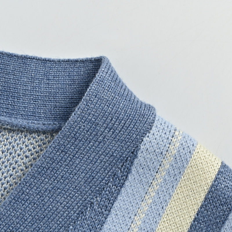 Louis Vuitton Monogram Jacquard Stripe Knit Cardigan – Blue