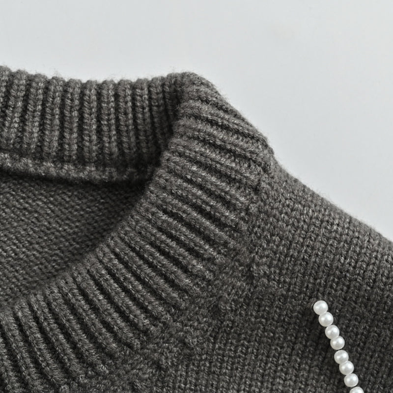 Louis Vuitton Diamond Grid Pearl Rivet Knit Cardigan – Olive Grey