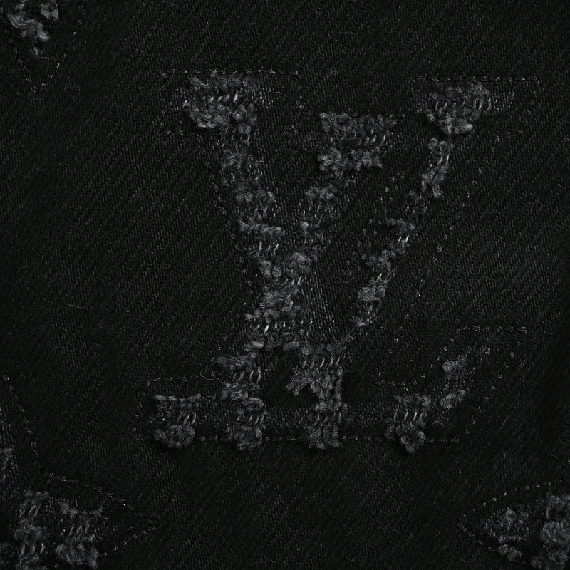 Louis Vuitton Tonal Monogram Mixed-Media Denim Trucker Jacket – Black