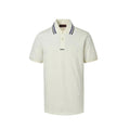 Gucci Ivory Purple-Stripe Collar Piqué Polo Shirt