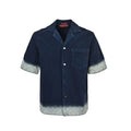 Gucci Navy GG Jacquard Ombré Camp Collar Shirt
