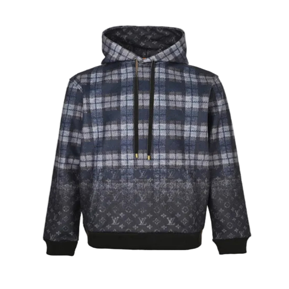 Louis Vuitton Monogram Argyle Check Gradient Hooded Pullover – Navy / Charcoal