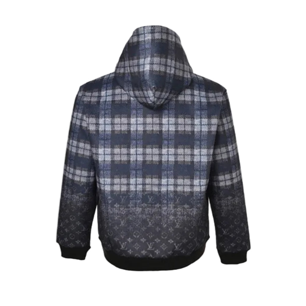 Louis Vuitton Monogram Argyle Check Gradient Hooded Pullover – Navy / Charcoal