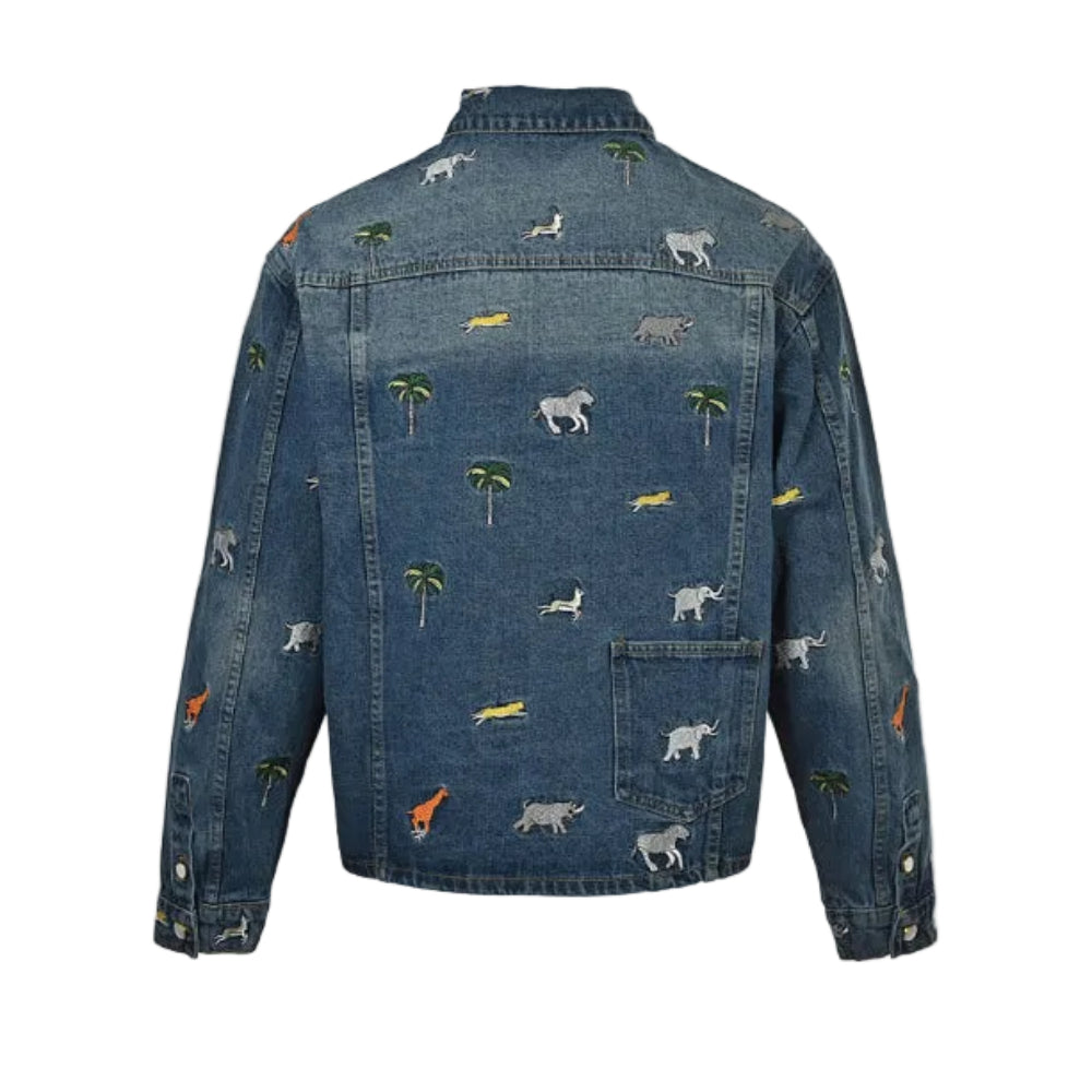 Louis Vuitton Safari Animal Allover Embroidery Denim Jacket – Mid Blue
