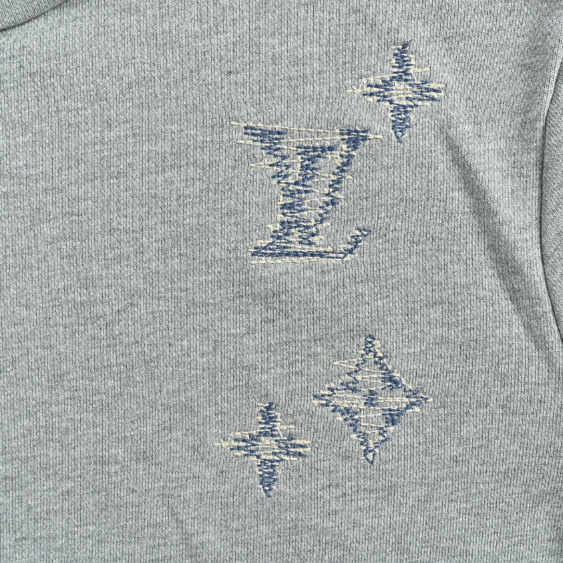 Louis Vuitton Tonal Monogram Scatter Embroidery Zip Hoodie – Heather Grey