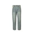 Louis Vuitton Monogram Jacquard Straight Jeans — Light Wash