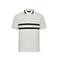 Gucci Off-White Piqué Stripe Chest Band Wordmark Embroidered Polo Shirt