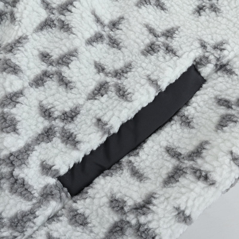 Louis Vuitton Monogram Gradient Sherpa Fleece Zip Jacket – White / Black