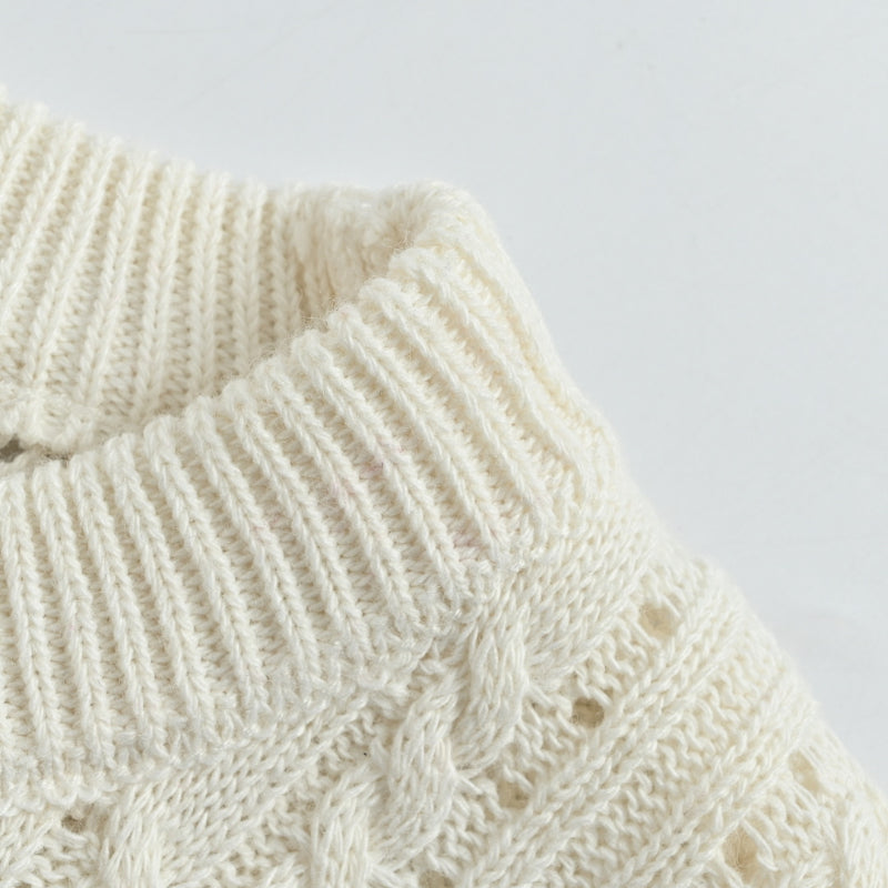 Louis Vuitton Monogram Flower Pointelle Cable Knit Turtleneck – Cream