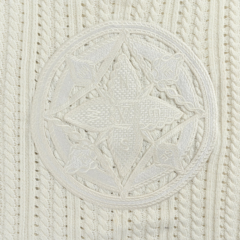 Louis Vuitton Monogram Flower Pointelle Cable Knit Turtleneck – Cream