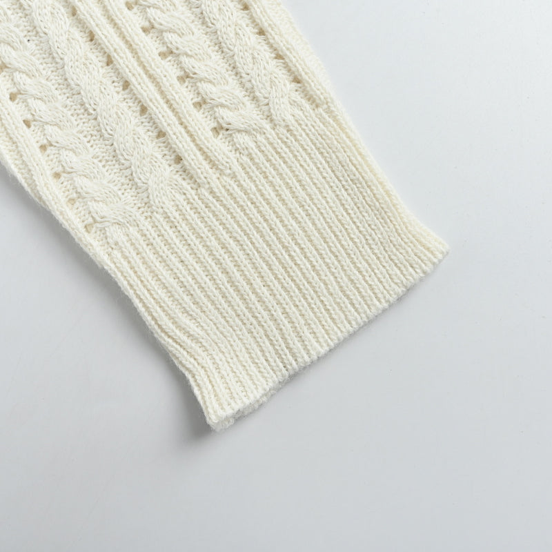 Louis Vuitton Monogram Flower Pointelle Cable Knit Turtleneck – Cream