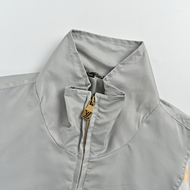 Louis Vuitton Monogram V-Panel Color Block Track Jacket – Grey / Yellow