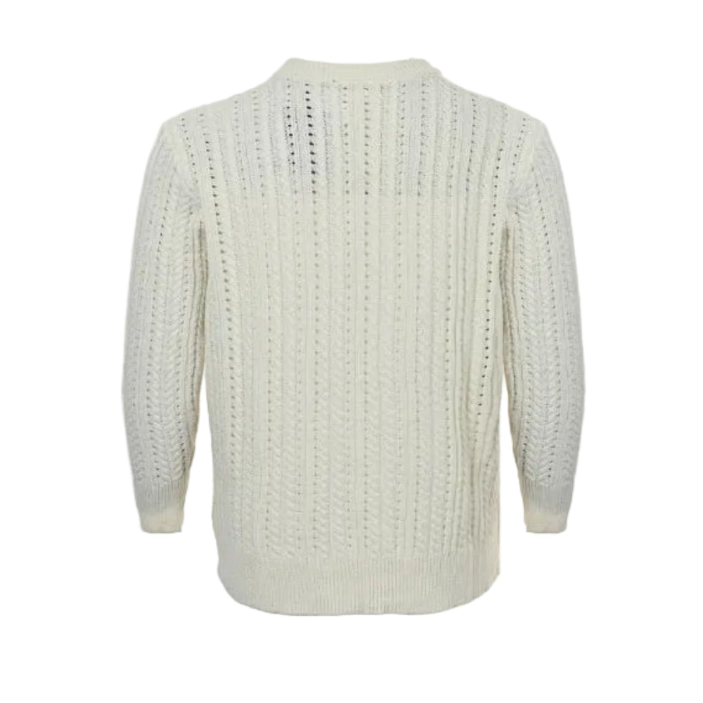 Louis Vuitton Monogram Flower Pointelle Cable Knit Turtleneck – Cream