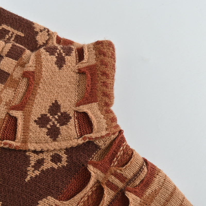 Louis Vuitton Archive Mix Jacquard Quarter-Zip Knit – Caramel Brown