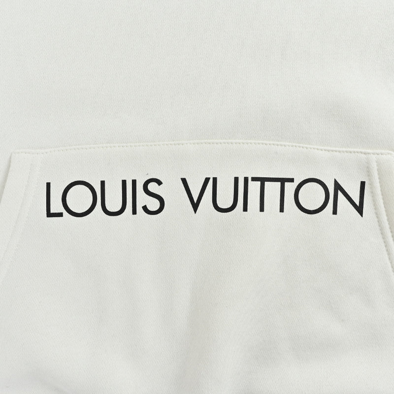 Louis Vuitton Label Minimal Hoodie – Cream