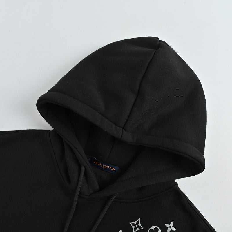 Louis Vuitton Monogram Diamond Scatter Embroidery Hoodie – Black
