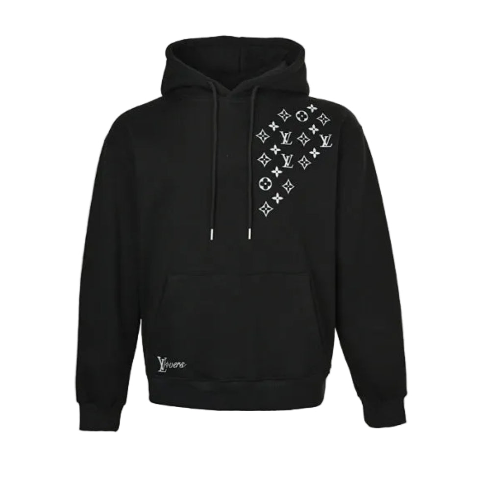 Louis Vuitton Monogram Diamond Scatter Embroidery Hoodie – Black