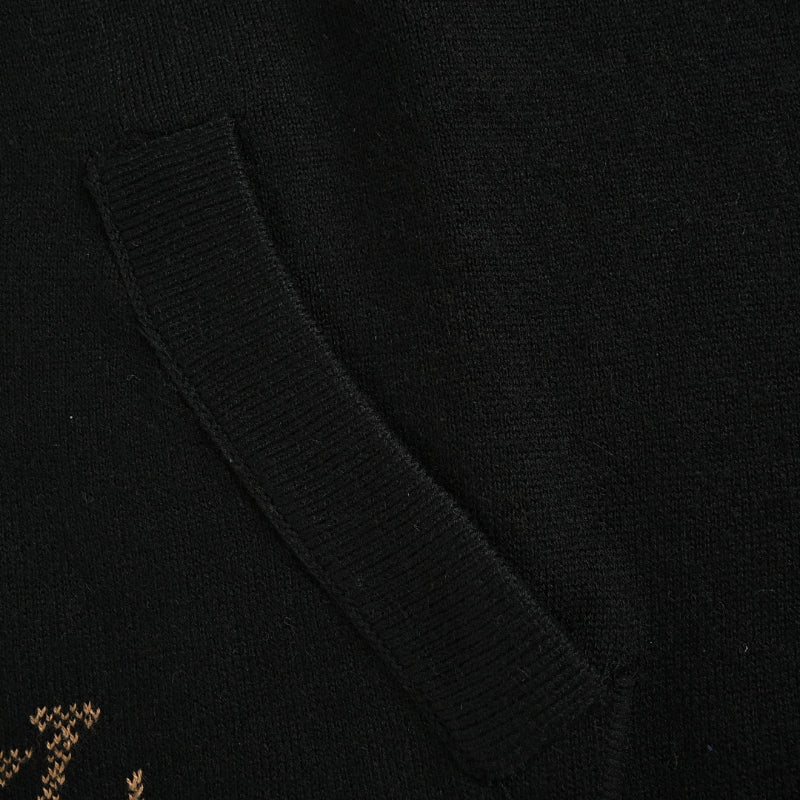 Louis Vuitton Monogram Print Color Block Zip Hoodie – Brown / Black
