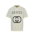 Gucci Off-White Oversized Serif Wordmark GG Interlocking Logo Heavyweight Tee