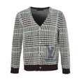 Louis Vuitton Glen Plaid Houndstooth Bouclé Knit Crewneck Sweater – Black / White / Blue