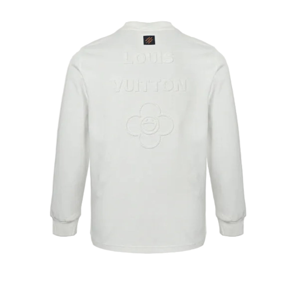 Louis Vuitton Tonal Back Print Mock Neck Sweatshirt – Cream