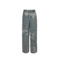 Louis Vuitton Monogram Distressed Wide-Leg Jeans — Grey Wash