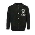Louis Vuitton Oversized 3D Collegiate Logo Bouclé Knit Cardigan – Black