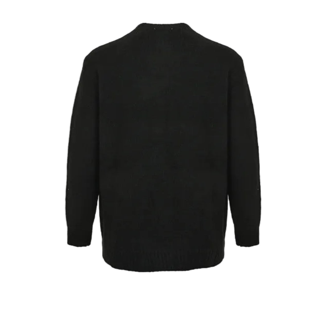Louis Vuitton Oversized 3D Collegiate Logo Bouclé Knit Cardigan – Black