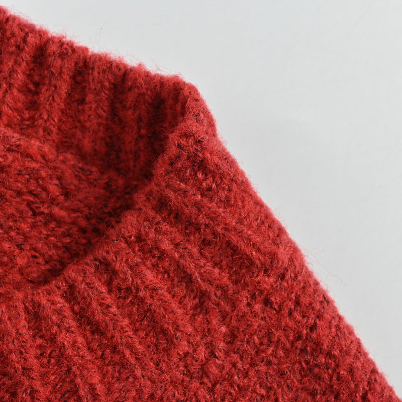 Louis Vuitton Oversized 3D Collegiate Logo Bouclé Knit Cardigan – Red