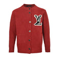 Louis Vuitton Oversized 3D Collegiate Logo Bouclé Knit Cardigan – Red