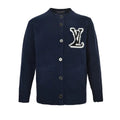 Louis Vuitton Oversized 3D Collegiate Logo Bouclé Knit Cardigan – Navy