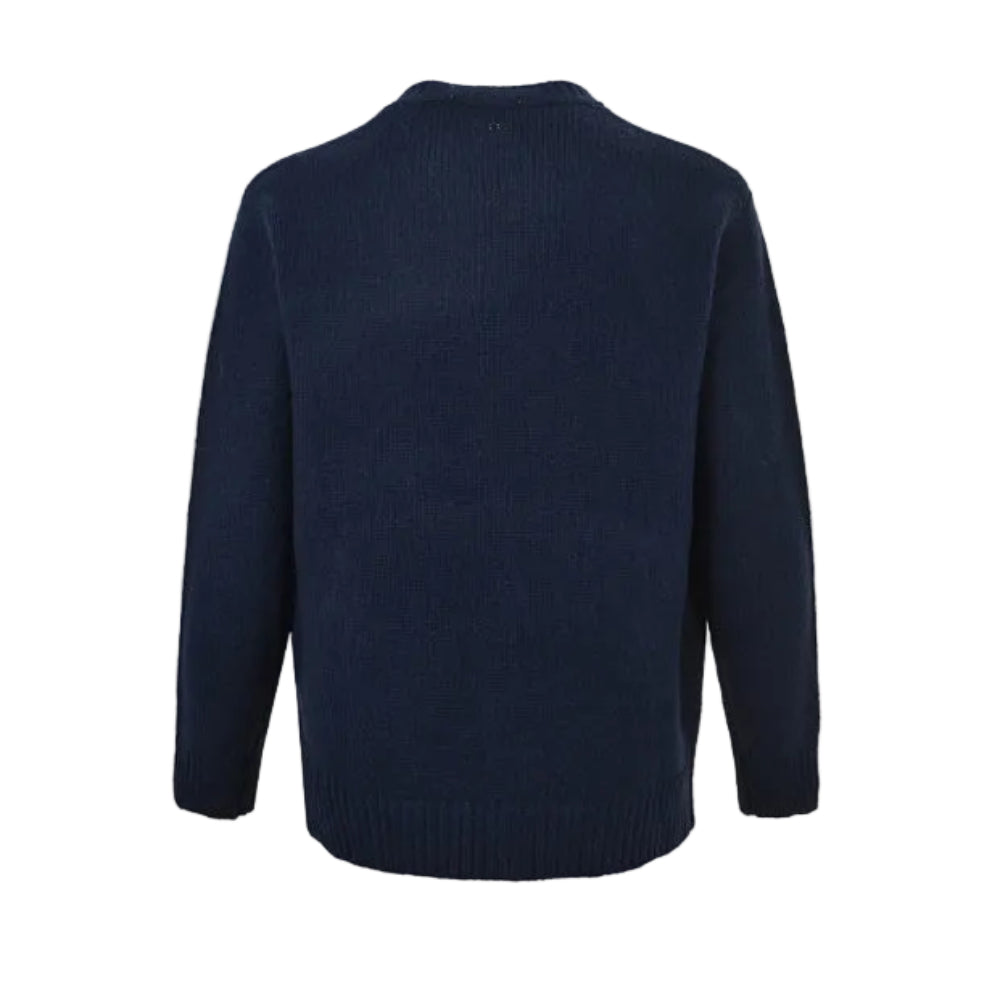 Louis Vuitton Oversized 3D Collegiate Logo Bouclé Knit Cardigan – Navy