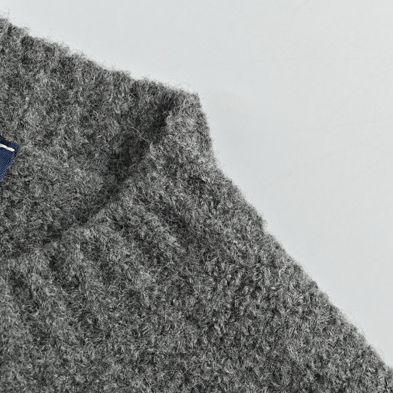 Louis Vuitton Oversized 3D Collegiate Logo Bouclé Knit Cardigan – Grey