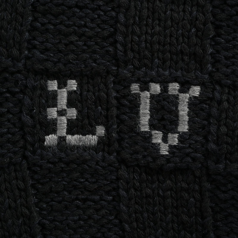 Louis Vuitton Cursive Script Chunky Rib Knit Zip Jacket – Black