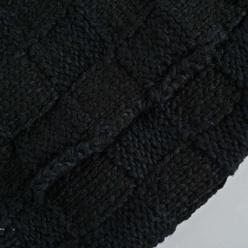Louis Vuitton Cursive Script Chunky Rib Knit Zip Jacket – Black