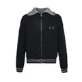 Louis Vuitton Cursive Script Chunky Rib Knit Zip Jacket – Black