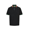 Gucci Black Web Stripe Collar Piqué Polo