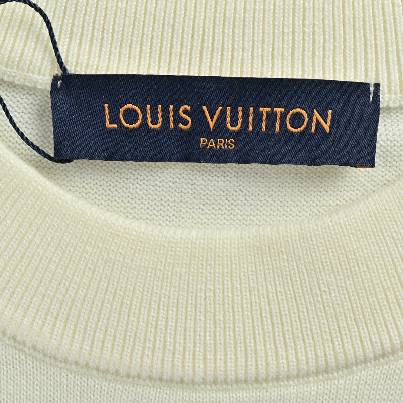 Louis Vuitton Tonal Logo Turtleneck Knit Top – Cream