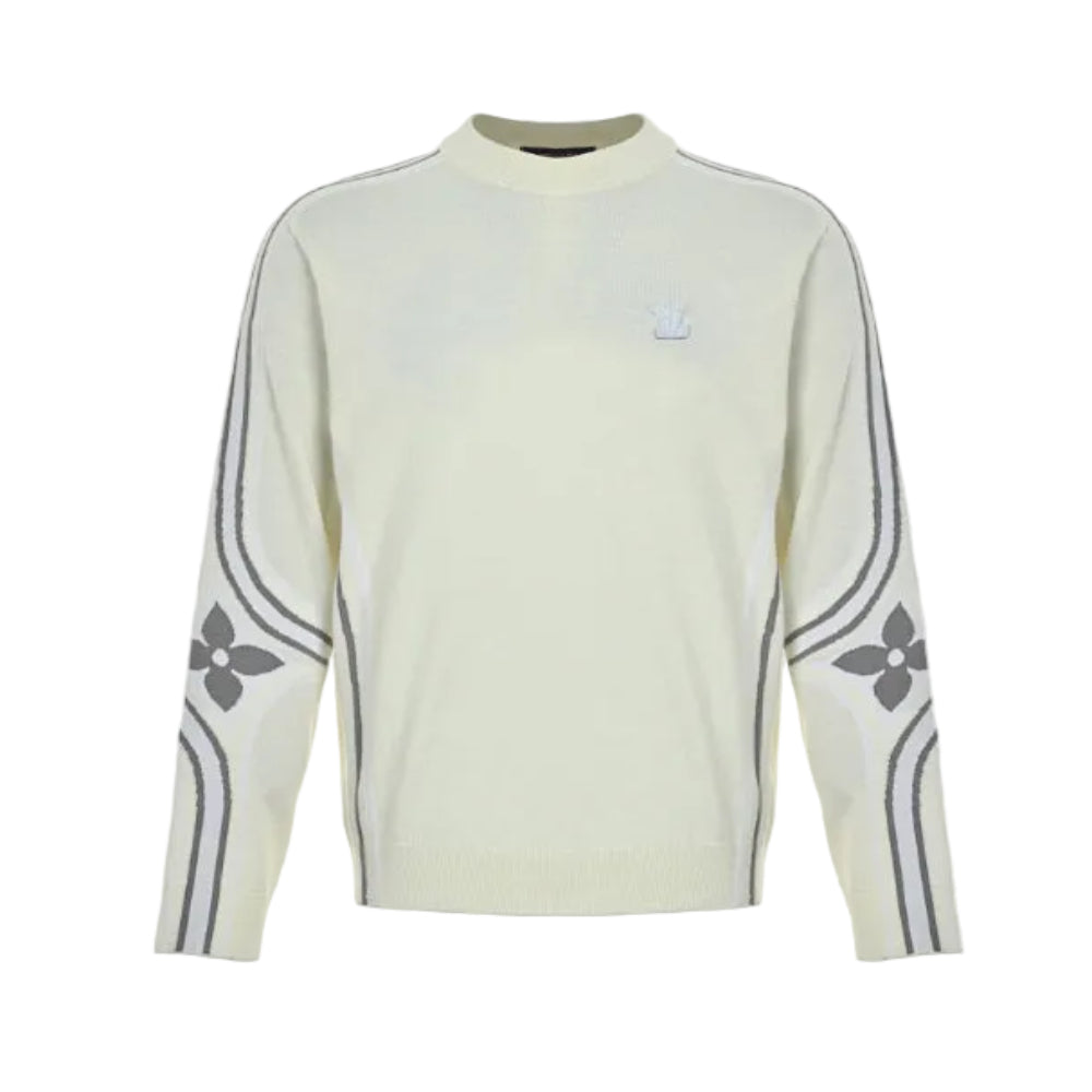 Louis Vuitton Tonal Logo Turtleneck Knit Top – Cream