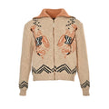 Louis Vuitton Tiger Jacquard Knit Zip Jacket – Oat / Coral / Black