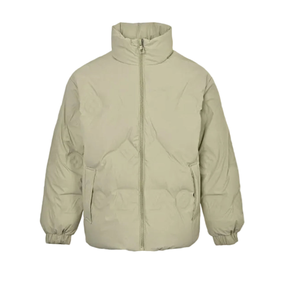 Louis Vuitton Monogram Embossed Leather Puffer Jacket – Black / Cream