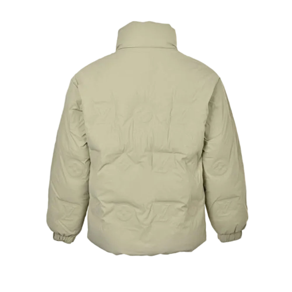 Louis Vuitton Monogram Embossed Leather Puffer Jacket – Black / Cream