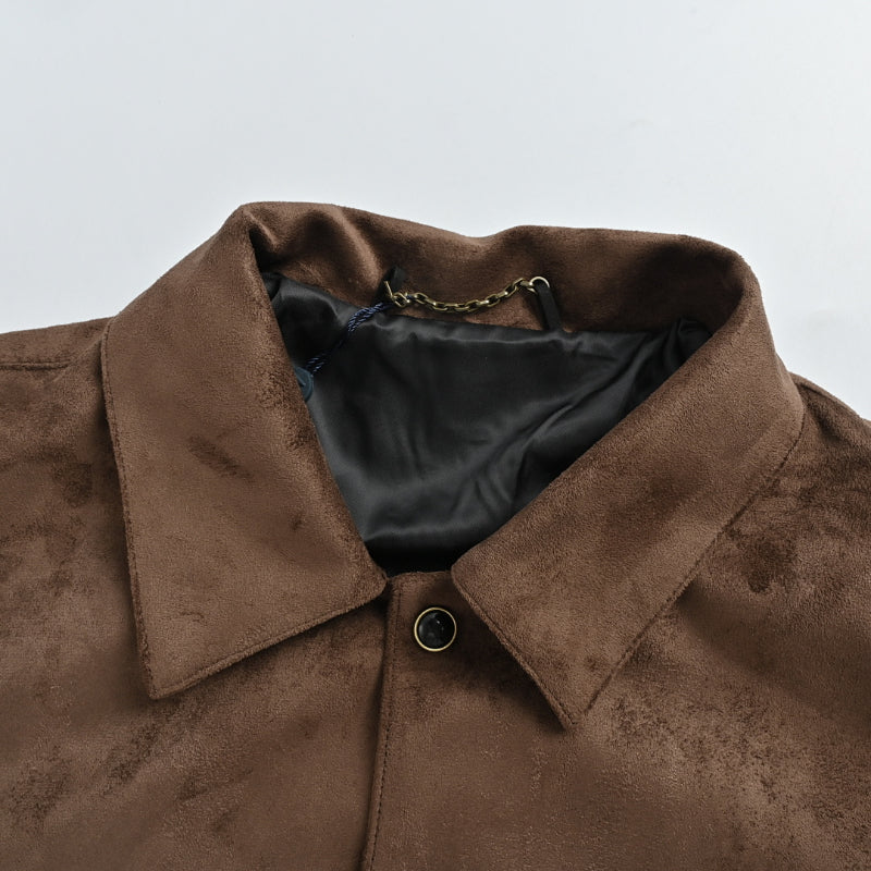 Louis Vuitton Monogram Embossed Suede Shirt Jacket – Dark Brown